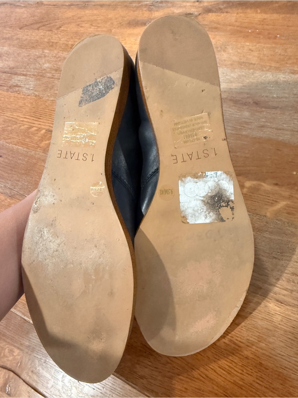 1. State Black Leather Open-Toe Mules - Picture 6 of 6